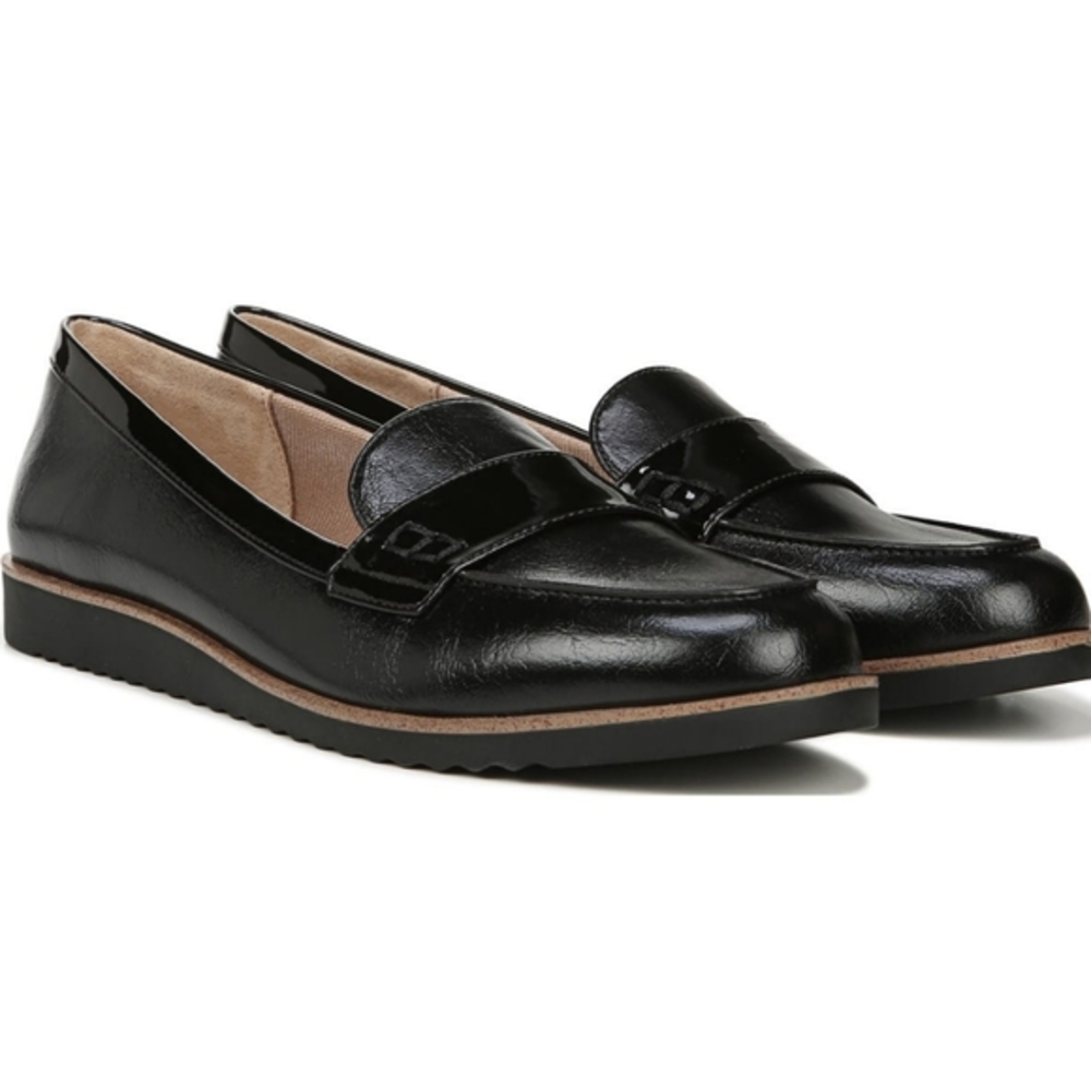 LifeStride Zee Slip-On Penny Loafers Black Patent 7.5W